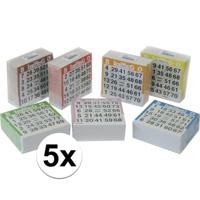 Bingokaarten - 5x blok van 500 vellen - nummers 1-75 - bingoblok - 10 x 10 cm