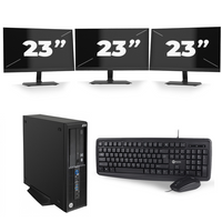 HP Z230 Workstation SFF - Intel Core i7-4e Generatie - 16GB RAM - 256GB SSD - Windows 10 + 3x 23 inch Monitor