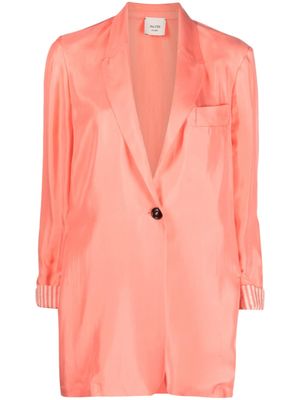 Alysi blazer en soie à simple boutonnage - Orange