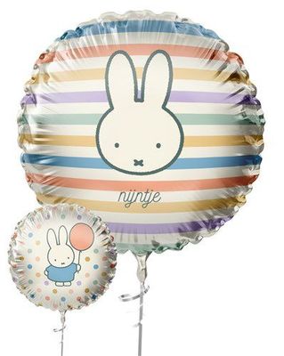 Folieballon Nijntje Pastel Met 2 Dessins (45cm)