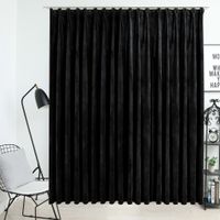 Gordijn verduisterend met haken 290x245 cm fluweel zwart - thumbnail