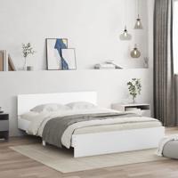 Bedframe met hoofdeinde wit 150x200 cm