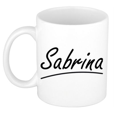 Naam cadeau mok / beker Sabrina met sierlijke letters 300 ml Naam cadeau mok / beker Sabrina met sierlijke letters 300 ml