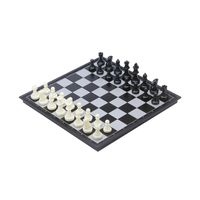 Longfield games - Reis schaak/backgammon opklapbaar magnetisch bord 25 x 25 cm geleverd in een colou