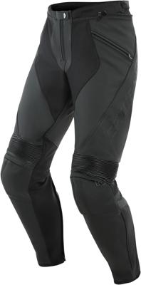 DAINESE Pony 3, Leder motorbroek heren, Mat Zwart