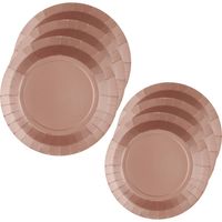 Santex Feest borden set - 40x stuks - rose goud - 17 cm en 22 cm - Feestbordjes