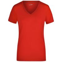 James & Nicholson t-shirt v-hals - dames - rood - stretch - korte mouwen - thumbnail