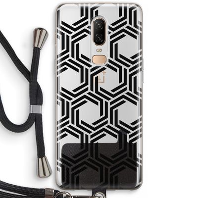 Geometrisch patroon: OnePlus 6 Transparant Hoesje met koord