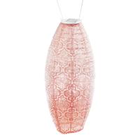 Solar lampion long oval bazaar 20 cm roze - Lumiz