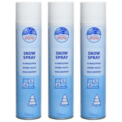 Sneeuwspray - 3x - wit - 400 ml - spuitsneeuw - kunstsneeuw - nepsneeuw - sneeuw decoratie