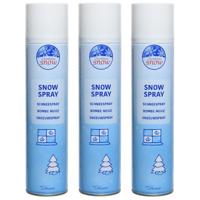Sneeuwspray - 3x - wit - 400 ml - spuitsneeuw - kunstsneeuw - nepsneeuw - sneeuw decoratie