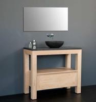 Badkamermeubelset Sanilux Robusta Dynasty 100x47x85 cm Massief Eikenhout en Ronde Waskom