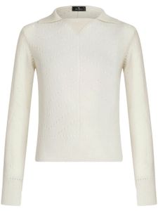 ETRO perforated-detail wool jumper - Blanc