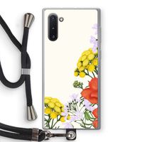 Wilde bloemen: Samsung Galaxy Note 10 Transparant Hoesje met koord