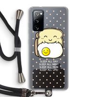 Sleep All Day: Samsung Galaxy S20 FE / S20 FE 5G Transparant Hoesje met koord