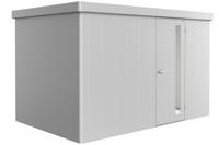 Biohort Metalen tuinhuis Neo - Enkele deur - Zilver - 2D (348x236 cm)- Plat dak- Metaal- Biohort