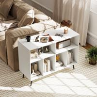 3-laags Platenspelerstandaard met Vinyl Opbergplanken Platenspeler Kast Wit