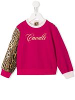 Roberto Cavalli Junior sweat à imprimé léopard - Rose