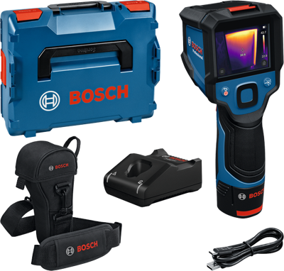 Bosch Blauw GTC 12V-450-13 Thermodetector | 1x Accu GBA 12V 2,0 Ah + Oplader GAL 12V-40 + Opbergetui + USB-C Kabel - 0601083900