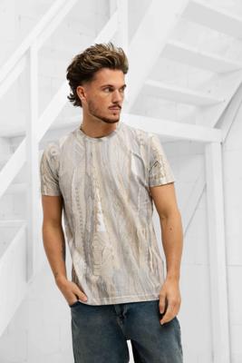 Carlo Colucci C3460 571 T-Shirt Heren Beige - Maat M - Kleur: Beige | Soccerfanshop