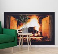 Muurstickers visuele effecten Elegante zwarte open haard
