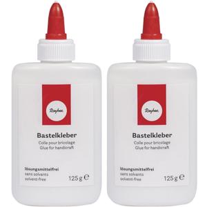 Rayher Hobby knutsel lijm - 2x - flacon van 500 gram - wit - met doseerdop - geschikt voor alles