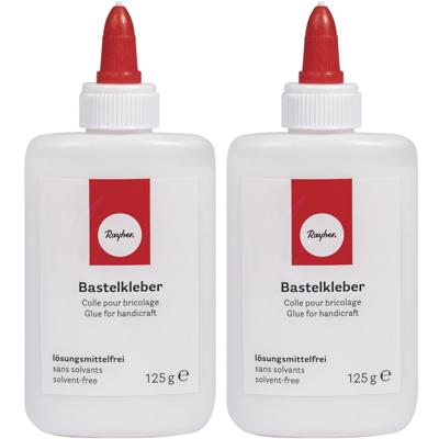 Rayher Hobby knutsel lijm - 2x - flacon van 500 gram - wit - met doseerdop - geschikt voor alles