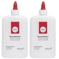 Rayher Hobby knutsel lijm - 2x - flacon van 240 gram - witte lijm - geschikt voor alles