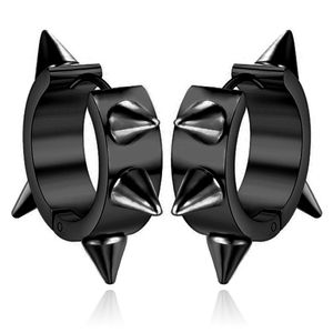 LGT Jewels Oorringen Edelstaal Spike Zwart