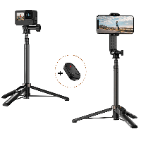 Telesin TE-RCSS-001 Vlog selfie stick voor GoPro en smartphone - met Bluetooth remote - thumbnail