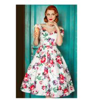 Dolly & Dotty Lily Floral Swing Dress White-XL