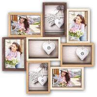Zep houten collage fotokader voor 8 foto's van 13x18 cm - vintage uitstraling