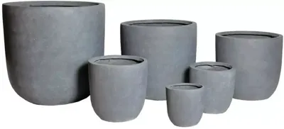 Mcollections Bloempot Egg - 39 x 38 cm - Clayfibre - Grijs