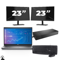 Dell Precision 3571 - Intel Core i5-12e Generatie - 15 inch - Touch - 16GB RAM - 256GB SSD - Windows 11 Home + 2x 23 inch Monitor