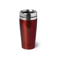 RVS Warmhoudbeker/warm houd beker metallic rood 450 ml