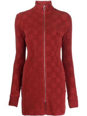 AMBUSH robe courte zippée à motif monogrammé - Marron