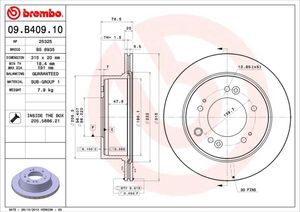 Remschijf BREMBO, Remschijftype: Binnen geventileerd, u.a. für KIA