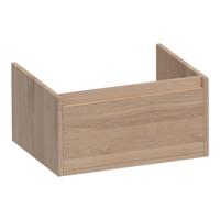 Brauer Hope - Onderkast - 60 cm - met 1 Softclose Lade Greeploos en 1 Sifon Uitsparing - Lamellen Eiken Naturel