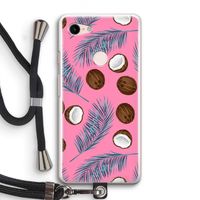 Kokosnoot roze: Pixel 3 Transparant Hoesje met koord