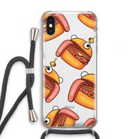 Hamburger: iPhone X Transparant Hoesje met koord