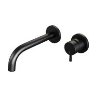 Brauer Black Edition Wastafelmengkraan inbouw - gebogen uitloop links - hendel kort smal - model B 1 - mat zwart 5-S-004-B5-65 - thumbnail