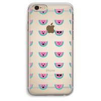 Smiley watermeloenprint: iPhone 6 Plus / 6S Plus Transparant Hoesje