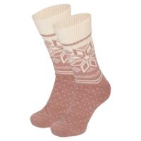 Apollo Wollen huissokken/slofsokken Nordic - dames - lichtroze - maat 39-42