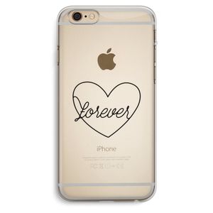 Forever heart black: iPhone 6 Plus / 6S Plus Transparant Hoesje