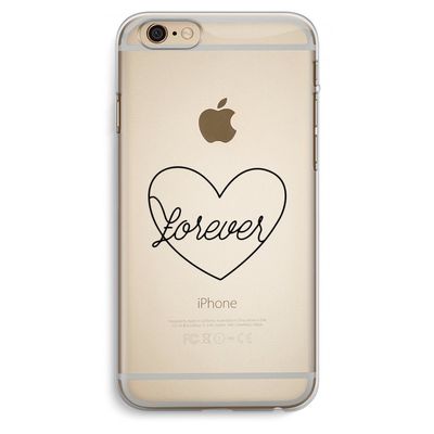 Forever heart black: iPhone 6 Plus / 6S Plus Transparant Hoesje