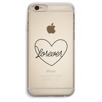 Forever heart black: iPhone 6 Plus / 6S Plus Transparant Hoesje