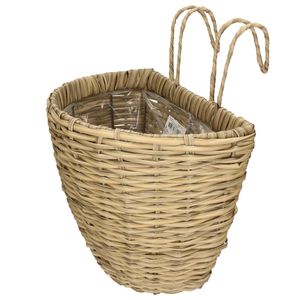 Balkonmand/plantenmand/plantenbak lichtbruin rotan 42 cm   -