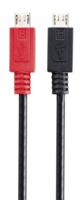 Renkforce USB-kabel USB 2.0 USB-micro-B stekker, USB-micro-B stekker 0.30 m Zwart Met OTG-functie RF-5771772