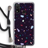 Dark Rounded Terrazzo: Huawei P Smart (2020) Transparant Hoesje met koord