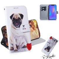 Mopshond patroon gekleurde tekening horizontale Flip lederen case voor Huawei P Smart + 2019/Nova 3i met houder & card slots & portemonnee
